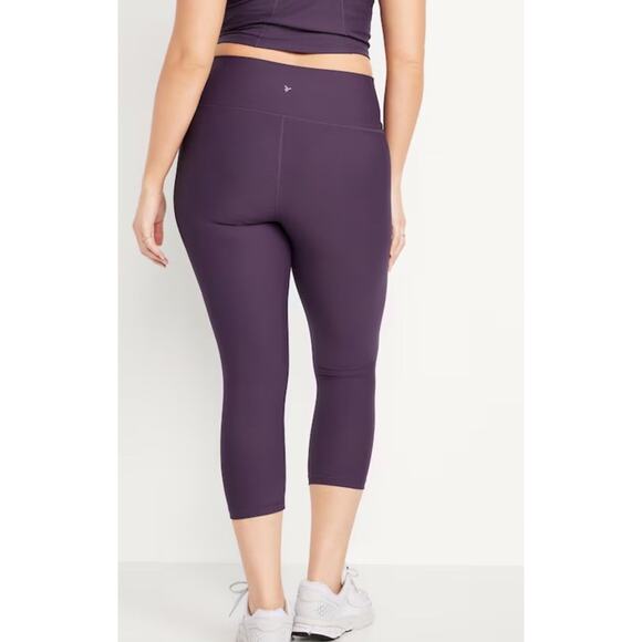 Old Navy Active Womens XXL HighRise Powersoft Purple Maxine Capri Leggings - Picture 2 of 9